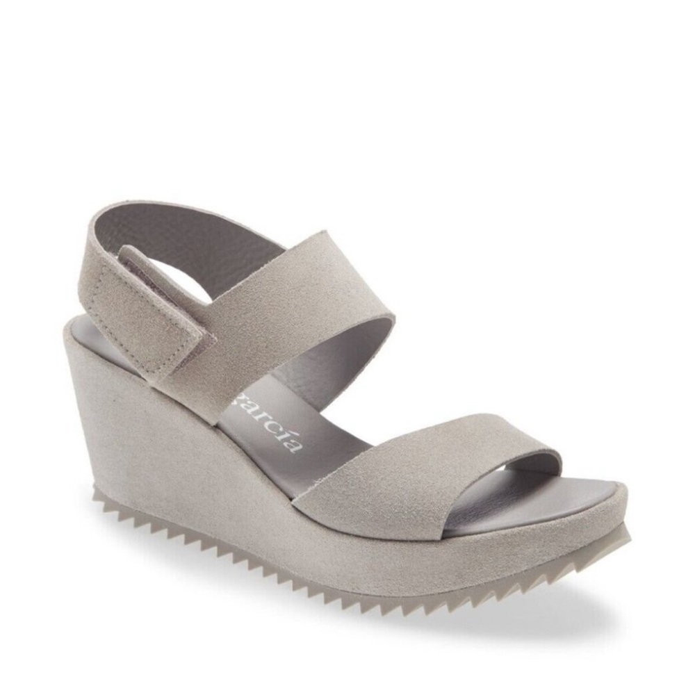 $580 PEDRO GARCIA Finabel Platform Wedge Sandal SUEDE 37.5